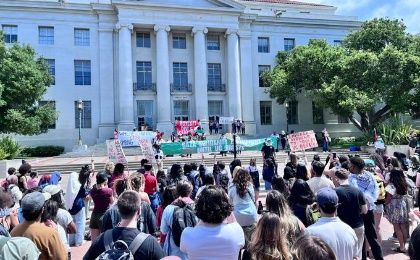 Massive protest in front of UC Berkeley, Columbia, April22, 2024