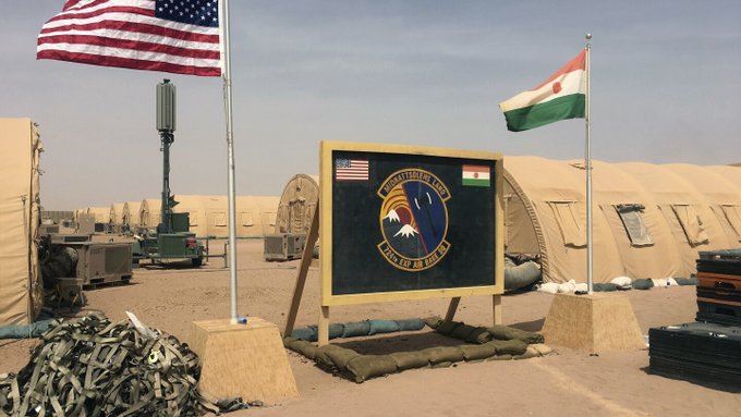 Entrance of a U.S. base at Niger, April 22, 2024
