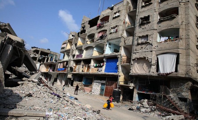 The Israeli army has destroyed or damaged 60% of the residential buildings and 80% of the commercial facilities in the coastal enclave. Mar. 5, 2024.