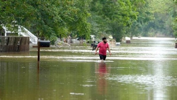 Flood in a town in Texas, U.S., May 5, 2024.