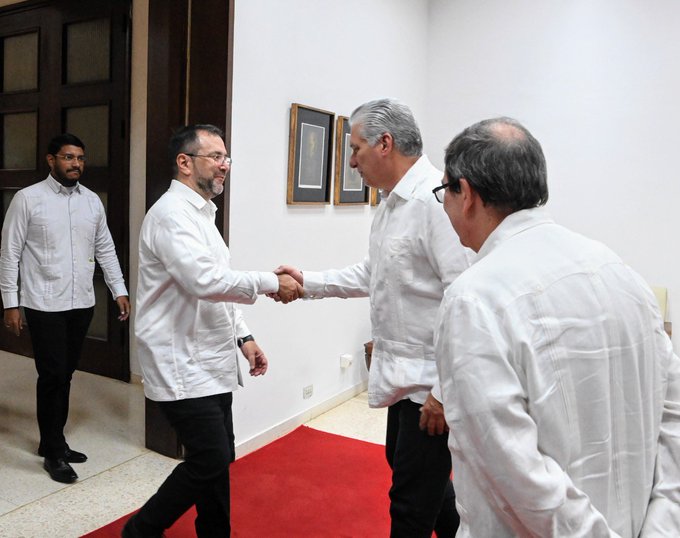 Foreign Minister in the meeting with the Cuban President Diaz-Cannel, May 16, 2024