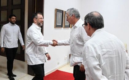 Foreign Minister in the meeting with the Cuban President Diaz-Cannel, May 16, 2024