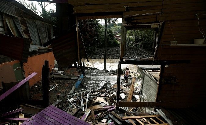 House damaged by storm near San Jose, Costa Rica